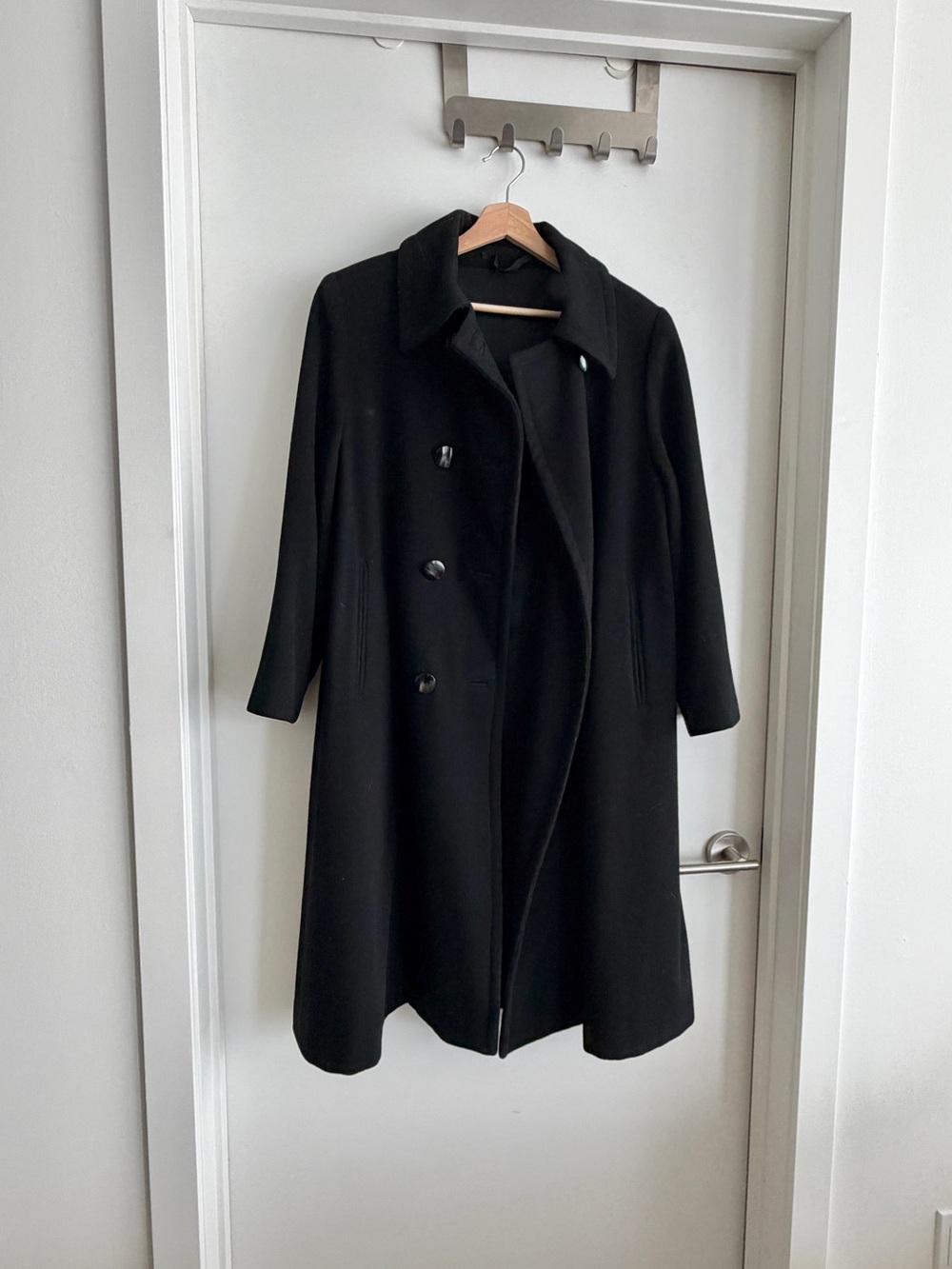 Classic black pure wool coat